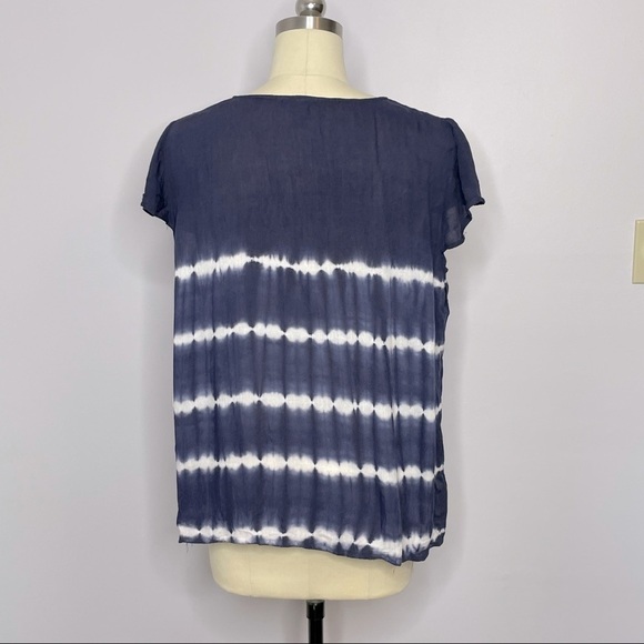 Vicinity Short Sleeve Tie Dye Top- Navy L - Picture 5 of 9